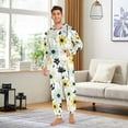 thumbnail image 6 of FORMRS Onesies Pajama for Adults Unisex Hoodie Winter Jumpsuit One Piece Sleepwear, Sizes S-2XL, White Flower, 6 of 7