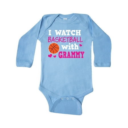 

Inktastic I Watch Basketball with Grammy Gift Baby Girl Long Sleeve Bodysuit