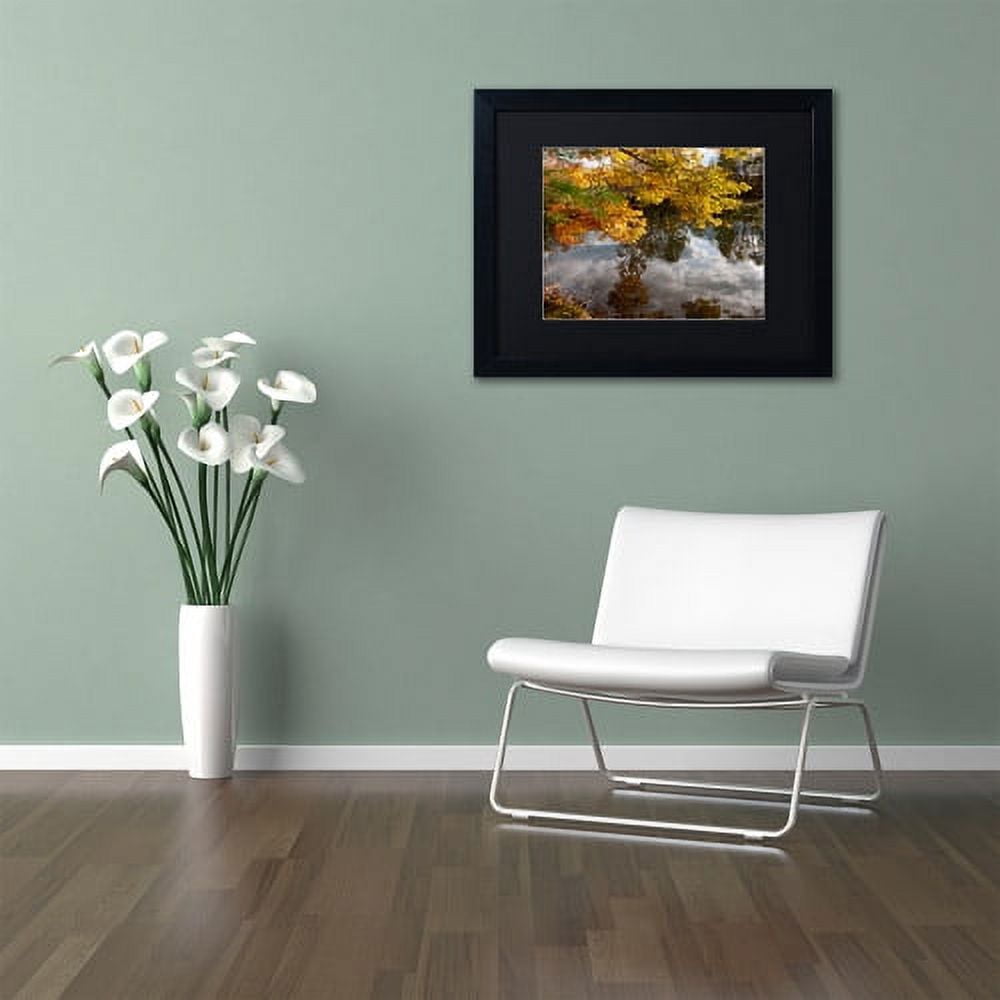 Trademark Fine Art "Kendal Lake Autumn" Canvas Art by Kurt Shaffer Black Matte, Black Frame