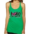 thumbnail image 1 of Wild Bobby Loved John 3:16 Inspirational/Christian Women Tri-Blend Racerback Tank Top, Envy, Large, 1 of 6