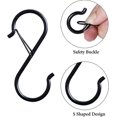 thumbnail image 3 of Paquete de 10 ganchos en forma de S para colgar ganchos en forma de S negros, ganchos de metal resistentes con seguridad, 3 of 5