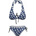 thumbnail image 4 of SKQIT Women Two Piece Bikini Swimsuit Sexy Bathing Suits Halter Triangle Tops String Bikini Sets, 4 of 6
