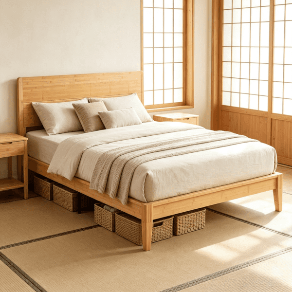 Queen Size Bed Frame, 12 Slats, Headboard Included, No Box Spring Needed, Easy Assembly（Only Bed Frame）
