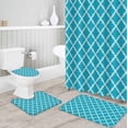 thumbnail image 3 of FMSHPON Simple 4 Piece Bathroom Set Shower Curtain Bath Rug Contour Mat and Toilet Lid Cover, 3 of 8