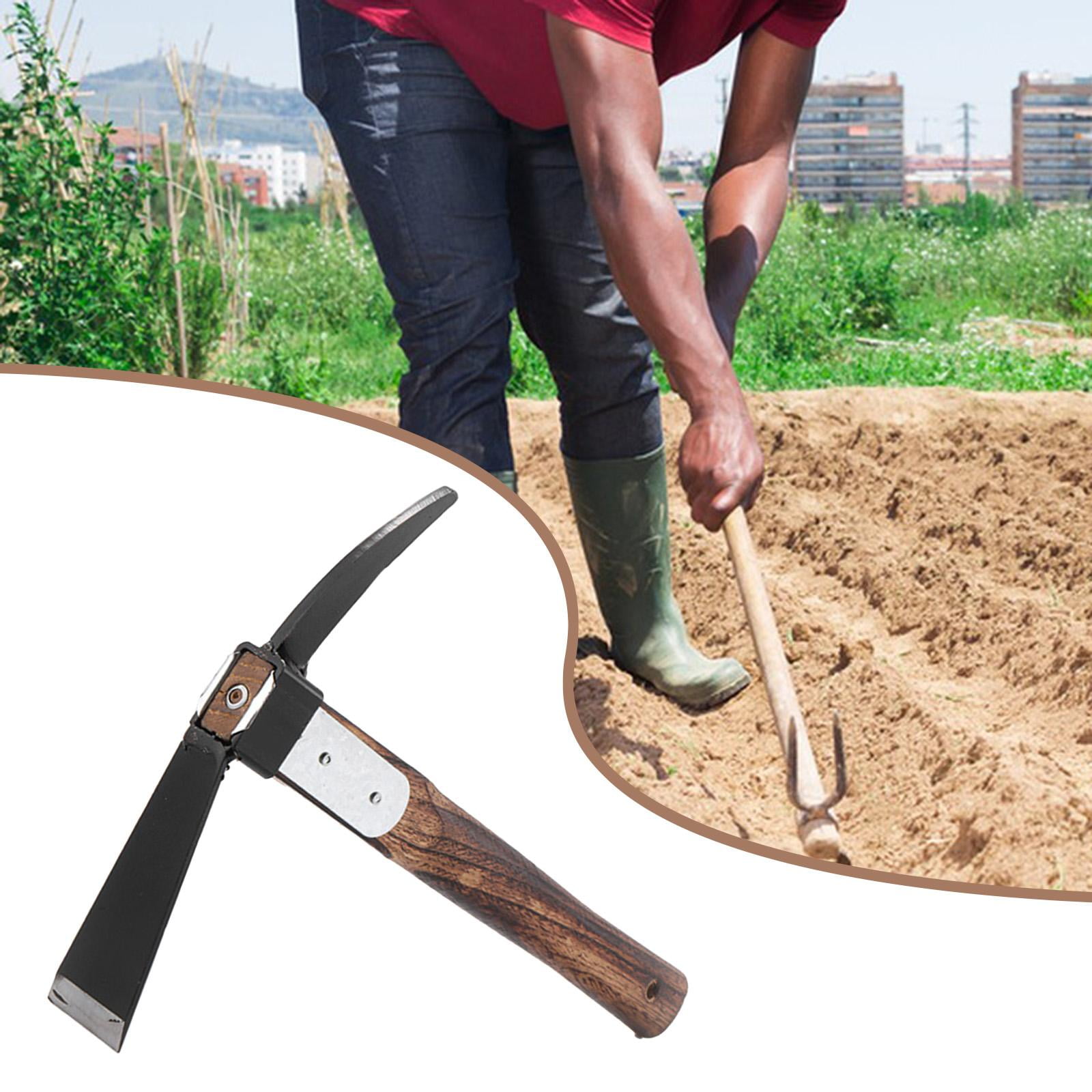 Miulika Hoe and Cultivator Garden Tool Heavy Duty Sturdy 2 in 1 Garden Rake Tiller for Yard Flower Bed Planting Gardening Cultivating Style B