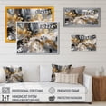 thumbnail image 4 of Designart "Grey Gold Delicate Abstract Brushstrokes IV" Abstract Marble Wall Decor, 4 of 5
