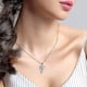 thumbnail image 3 of Collar con colgante de nota musical de plata de ley S925, cadena de caja de 18 pulgadas, 3 of 5
