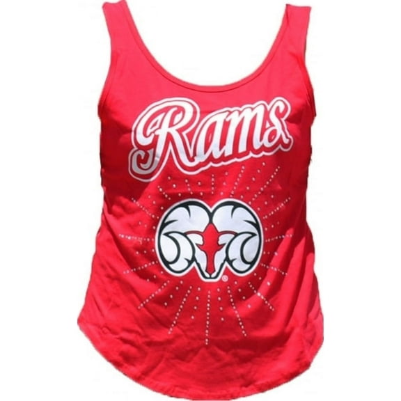 Big Boy Winston-Salem State Rams Rhinestone Ladies Tank Top [Red - 3XL]