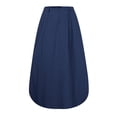 thumbnail image 4 of LWavelet Women Balloon Maxi Skirt Elastic High Waist With Pockets Casual Summer Long Skirt Dark Blue 2XL, 4 of 8
