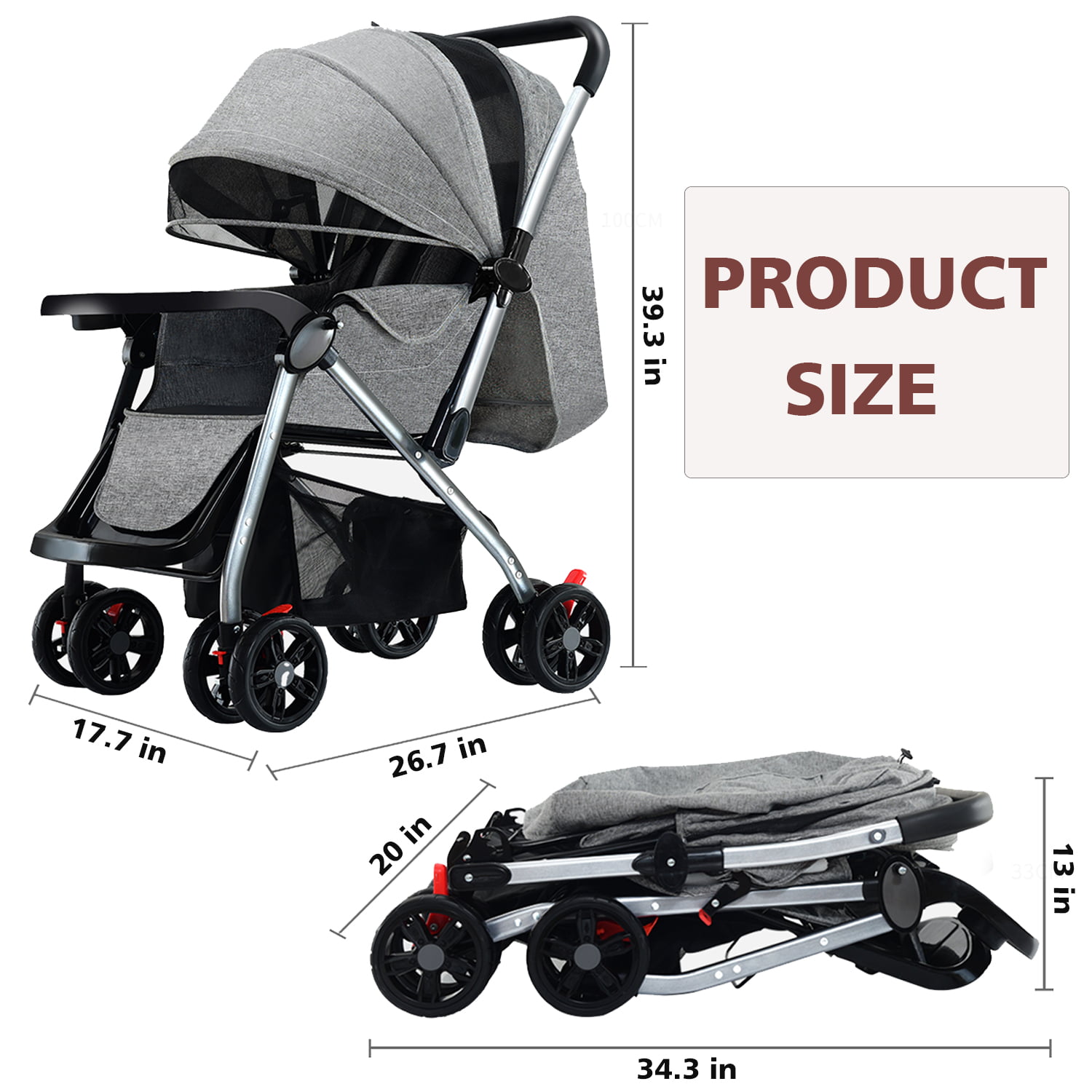 Baby Stroller High Landscape Carriage 2019 New 2 in 1 Infant Travel Pram