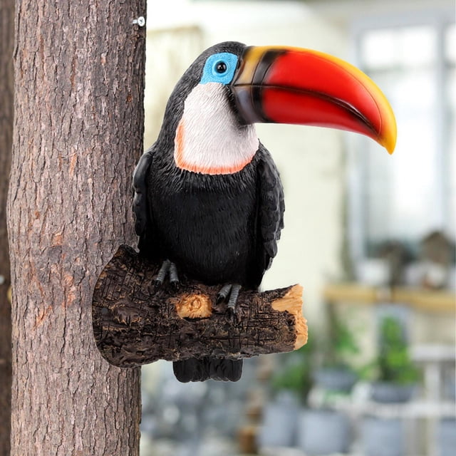 Novelty Resin Toucan Model Decoration Bird Figurine Patio Hanging Kids Toys 3 Old color 2 DYNWAVEMX Figura de pájaro en miniatura