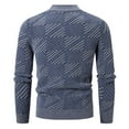 thumbnail image 3 of MELDVDIB Mens Crewneck Sweater Knit Jacquard Slim Pullover Tops Fall Winter Long Sleeve Fashion Printed Stretch Comfy Lounge Outfit Navy XL, 3 of 3