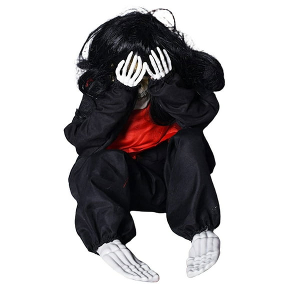 BNNG Halloween Crying Ghost Decoration, Sound and Touch Activated Creepy Ghost, Shaking and Crying Doll Ghost Prop Hidden in The Dark, Halloween Scary Prank Decoration