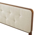thumbnail image 6 of Tufted Headboard, King Size, Wood, Fabric, Brown Walnut Beige, Modern Contemporary Urban Design, Bedroom Master Guest Suite, 6 of 9