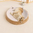 thumbnail image 4 of Hiroekza Breathable Rattan Round Pet Bed - Cozy & Durable Dog Mat for Relaxation 14x14in (Multiple Colors) Pink, 4 of 5