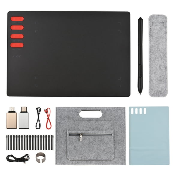 T505 Digital Drawing Tablet with 7.6x5.6in Active Area, 8192 Levels Pressure Sensitivity & 8 Customizable Shortcuts – Battery-Free Stylus, Smooth Natural Lines for Illustration/Design/Online Teaching
