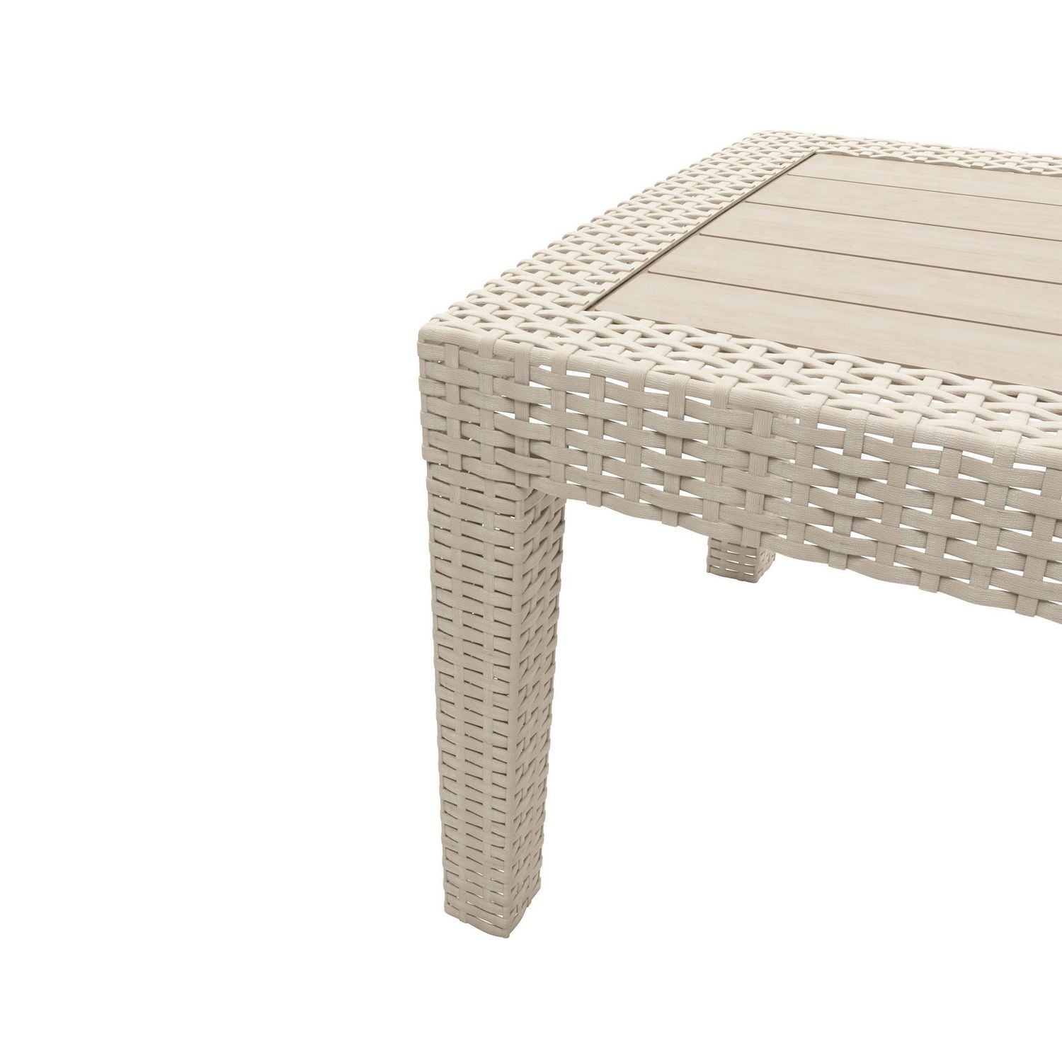 Ensemble de salon de jardin CorLiving Adelaide 4 pièces en résine tressée antirouille avec causeuse, 2 chaises et table basse