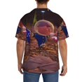 thumbnail image 3 of Lsque Pikmin print Men's Cuban Collar Short Sleeve Shirt Summer Beachwear Casual Button Down Fashionable Vacation Leisure Shirt-XX-Large, 3 of 7