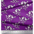 thumbnail image 3 of Soimoi Poly Georgette Fabric Leaves,Bird & Floral Block Print Sewing Fabric Yard 52 Inch Wide, 3 of 3