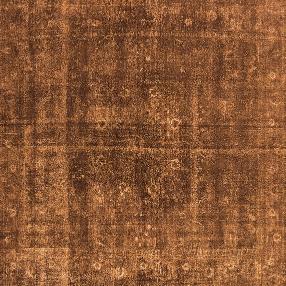 Ahgly Company Indoor Square Oriental Orange Industrial Area Rugs, 8' Square