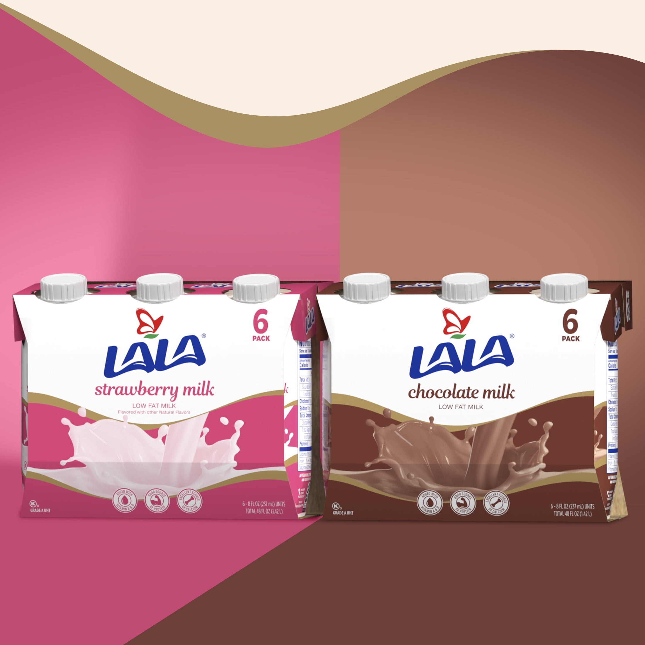LALA Low Fat Shelf-Stable Milk Drink, Chocolate, 8.25 oz Carton