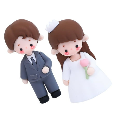 WRISTBIQUE Wedding Party Cake Topper Bride And Groom Figurines Assorted Color 2Pcs Home Decor