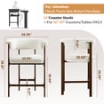 thumbnail image 7 of Primy Counter Height Bar Stool with Padded Arms, Modern Fabric Upholstered Dining Room Barstools Kitchen Island Armchair with Footrest+Curved Backrest, 7 of 7