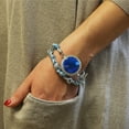 thumbnail image 3 of Ariel Sterling Multi-Woven Double Wrap Fitness Tracking Bracelet, Silver & Blue, 3 of 3