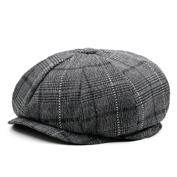 Sombreros para hombre y mujer, estilo boina a cuadros, sombreros con visera, sombreros octogonales, sombreros de poliéster para hombre.