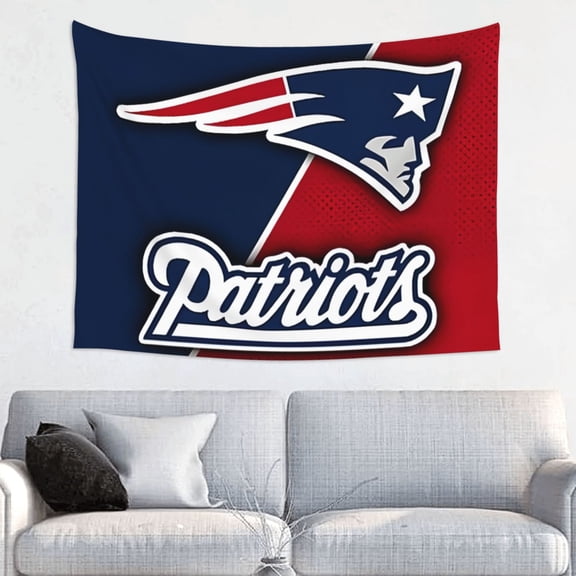New England Football Team Indoor Decorative Wall Tapestry 29x37in, Football Team Theme Wall Hanging Personalized Tapestry, Home Fashion Decor for Living Room, Bedroom, Dorm, Fan Gift Tape030