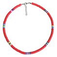 thumbnail image 1 of Collier Femme Plage Loisirs Chaîne Personnalisée Pièces Rondes en Argile (Rouge 6mm), 1 of 8