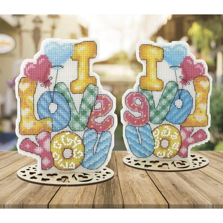 UPC: 4823069641900 | T-62C Counted cross stitch kit Crystal Art Valentine s Day. I love you