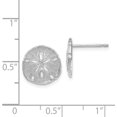 thumbnail image 4 of Solid 14k White Gold Sand Dollar Post Earrings - 11.3mm, 4 of 6