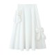 thumbnail image 2 of HH TRAF Falda larga elegante de media pantorrilla para mujer, nueva moda, versátil, con lazo decorado, cremallera, informal, para calle, 2 of 5