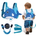 thumbnail image 1 of Correa Lehoo Castle para caminar para niños pequeños, correas para bebés 3 en 1, arnés infantil con correa, correa de seguridad infantil antipérdida de enlace de muñeca (ballena), 1 of 7