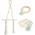 thumbnail image 5 of Nvzi Paper Towel Holder Simple Elegant Boho Paper Towel Hanger Easy Installation Cotton Rope Macrame Toilet Paper Holder Towel Rack for Bathroom Kitchen Office(Green), 5 of 5