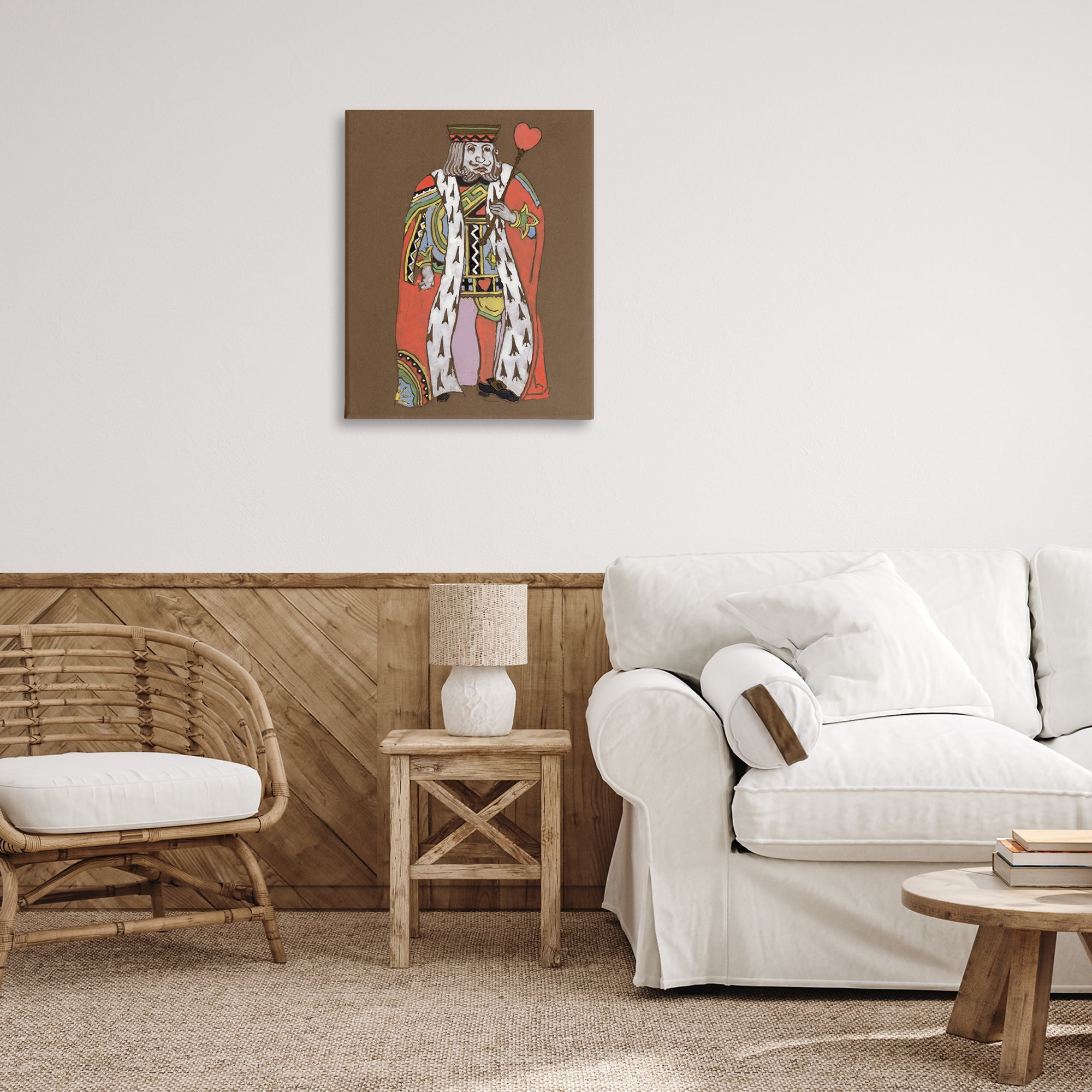 Stupell Industries King Playing Card Motif Entertainment Painting Wrapped Canvas Art Print Wall Art, 24 x 30