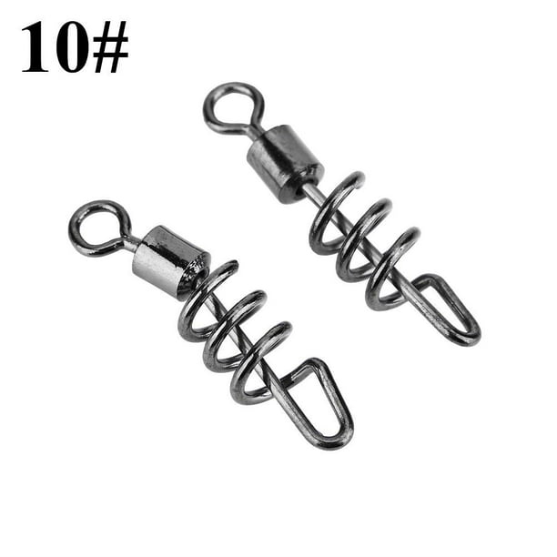 Qiilu Fishing Accessory, Swivel Connector,50Pcs Stainless Steel Rolling Barrel  Swivels with Screwed Snap Fishing Bait Hook Connectors 