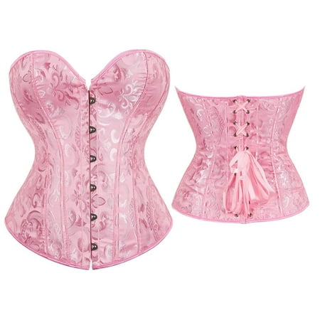 

Moxiu Clearance Women s Renaissance Vest Plus Size Floral Medieval Viking Steampunk Clothing Push up Boned Bodice Bustier Tops