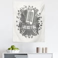 thumbnail image 1 of Rock Music Tapestry, Monochrome Microphone Retro Style Guitars Stars and Dots Illustration Abstract, Fabric Wall Hanging Decor for Bedroom Living Room Dorm, 5 Sizes, Grey White, by Ambesonne, 1 of 1
