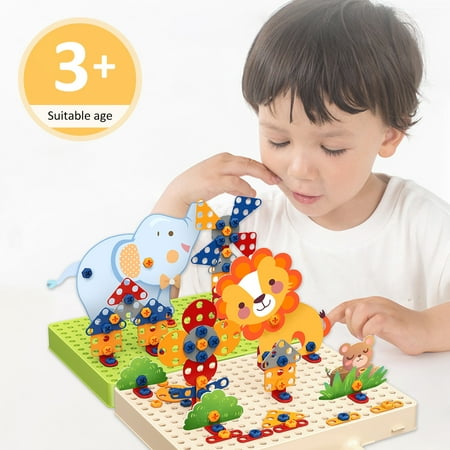 

Fyjucpa 332pcs Screw Puzzle Set 3D Construction Engineering Building Blocks Early Educational Drill Puzzle Set for Fine Motor Skills Bits Drill Puzzle for Boys and Girls Aged 3+