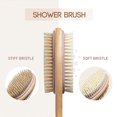 thumbnail image 2 of Cepillo de ducha de bañera con mango largo de doble cara Exfoliante corporal para depurador de espalda Vhermosa JQWJ543, 2 of 4