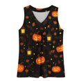 thumbnail image 7 of IMENGL Women's Slim-Fit Camisole Casual Halloween V Neck Vest Shirts | Pumpkin Graphic Shirt Halloween Print Layering Halloween Outfit Sleeveless Soft Tank Top for Womens,M-XXL, 7 of 7
