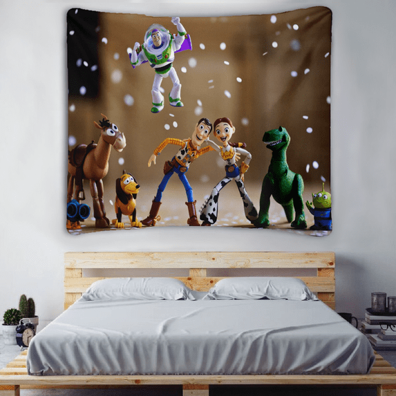 Toy Story Hanging Photography Backdrops Fashionable Design Portable Art Print Room Decor for Family for Work Picnic or Trave ,4 Size