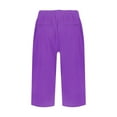 thumbnail image 4 of Yubnlvae Shorts Décontractés en Coton et Lin pour Femmes - Design Fendu pour l'Été Violet TG, 4 of 5