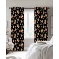 thumbnail image 4 of Peaches Blackout Curtains for Bedroom Living Room Darkening Curtains 54 Inch Long Summer Fruit Flowers Spring Watercolor Black Short Curtain for Small Window Treatment Grommet Drapes 52"x54"x2, 4 of 9