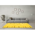 thumbnail image 3 of Ahgly Company Machine Washable Indoor Round Abstract Yellow Contemporary Area Rugs, 7' Round, 3 of 4