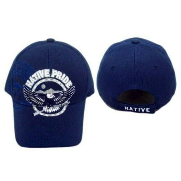 Flying Eagle Native Pride Baseball Caps Embroidered  - Navy Color - Uni-SEx Style -- FREE  USA  Shipping--  (CapNp449)