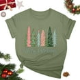 thumbnail image 3 of Aofany Merry Christmas Shirt for Women Letter Pattern Cute T-Shirt Plaid Xmas Tree Casual Graphic Print Crewneck Tees Tops, 3 of 5