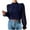 Navy Casual Chiffon Tops, variant on Womens Casual Chiffon Tops 2024 Fashion Elegant Solid High Neck Blouse Pleated Loose Fit Tops Dressy Patchwork Sheer Mesh Long Sleeve Tunic Tops Black XL